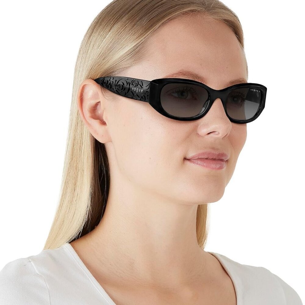 Women's Black Rectangular Sunglasses Polarized Fu… - image 6